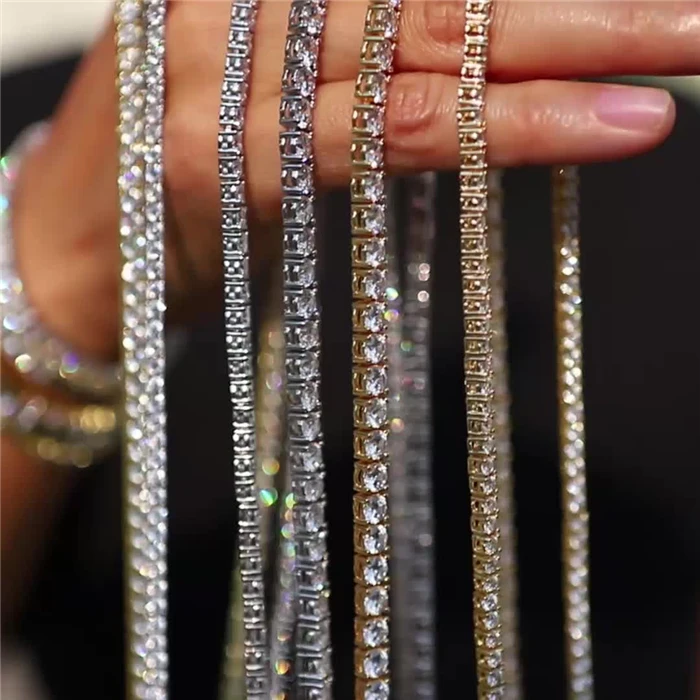 

2021 Hip Hop Jewelry New Yale 5MM Iced Out Chain Diamond Bracelet Necklace Tennis Chain