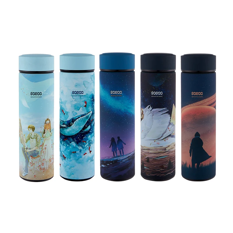 

smart water bottle Touch temperature display 17 oz Sublimation Blanks Metal thermos infuser water bottle