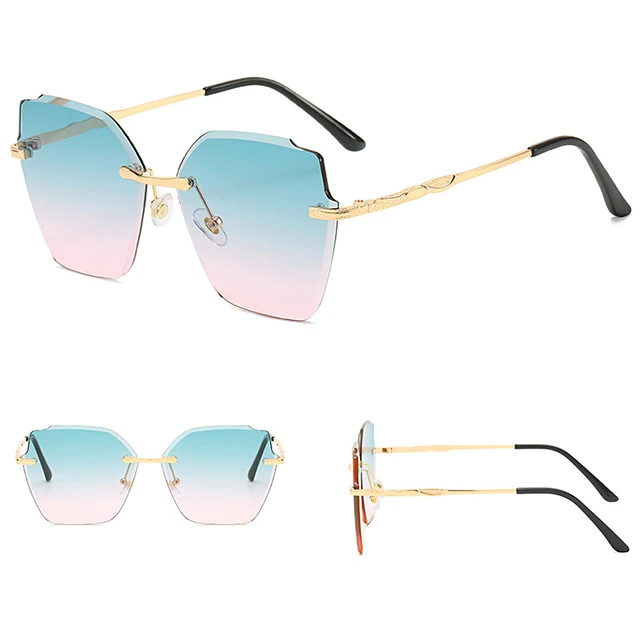 

DLL7719 DL glasses 2021 New Design Wholesale Sunglasses Women Fashion rimless Shades Gold trendy Sun Glasses