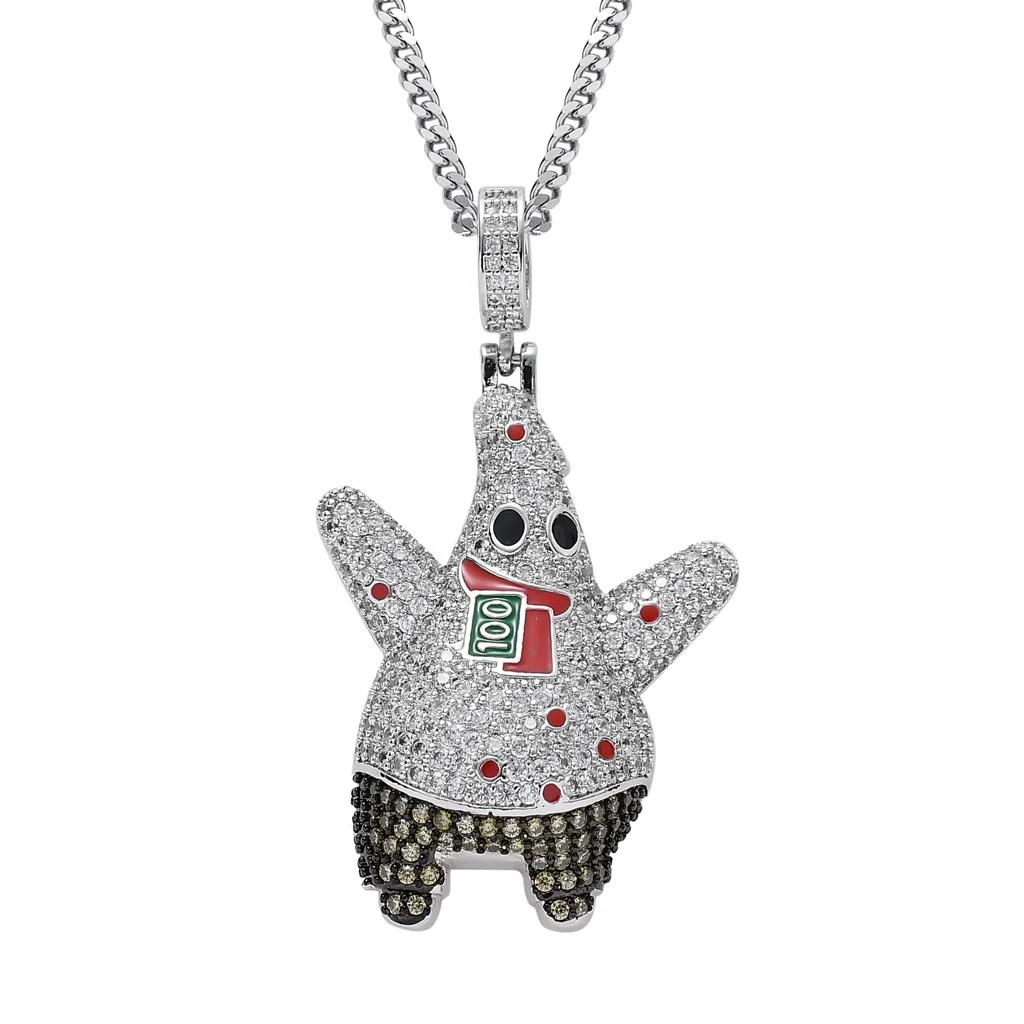 

Iced Out Cartoon Characters Pendant Necklace For Men Women Gifts New Arrival AAA Zircon Necklace Rapper Hip Hop Jewelry
