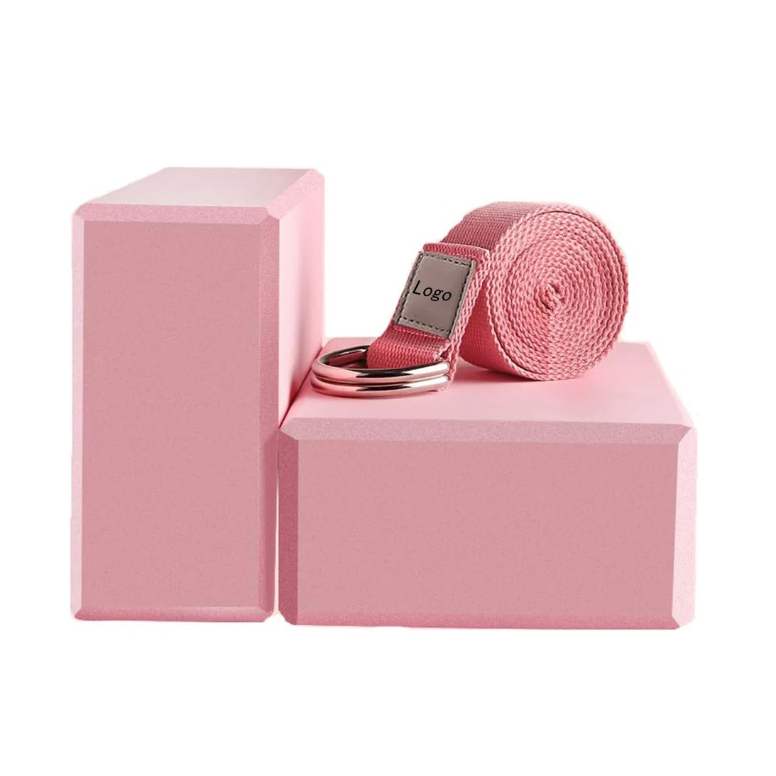 Custom logo Eco Fitness Unique Lift and Lengthen Yoga Blocks 350 Gram Blocks Packs Straps Wholesale