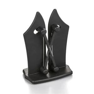 Image of High Quality Black Spray Coated Kitchen Knife Sharpener for Sharpens, Hones, Polishes Serrated, Beveled, Standard Blades