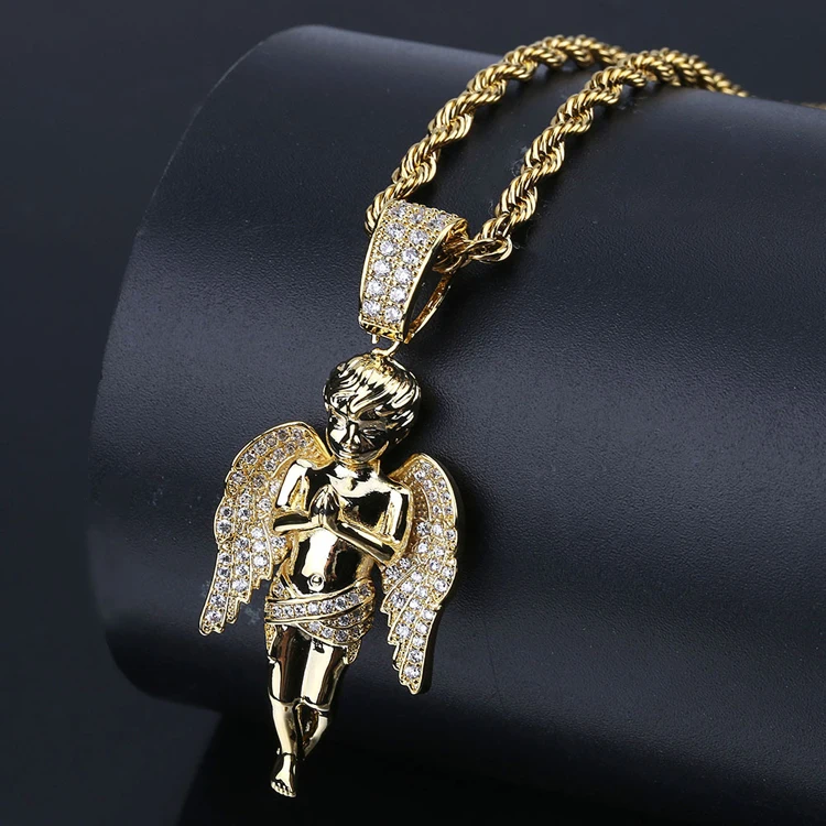 

GZYS JEWELRY Wholesale Gold Plated Angel Wings Necklace Pendant