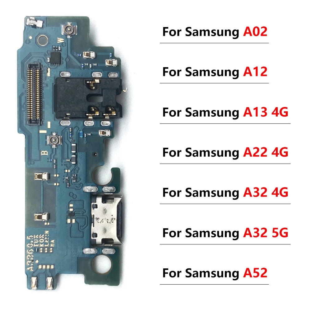 100% original usb charging port connector  for samsung a72 a52 a82 a02 a12 a13 a22 a32 4g 5g charge board parts flex cable