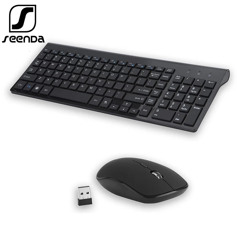 

Multimedia 2.4G Wireless Silent Keyboard and Mouse Full-size Keyboard Mouse Combo Set For Notebook Laptop Desktop PC, White/black/rose gold