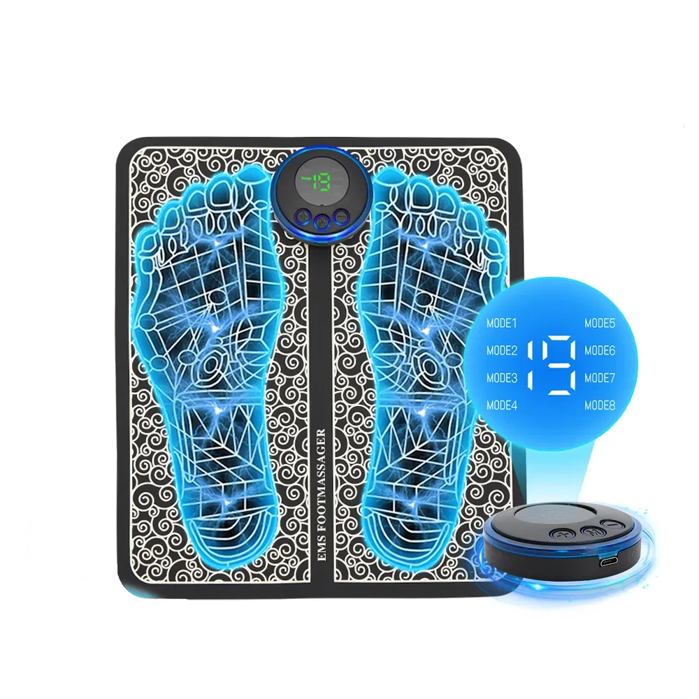 

Wholesale Portable Circulation Reflexology Foot Massage Mat Pad Wireless Tens Ems Foot Massager with Remote Control