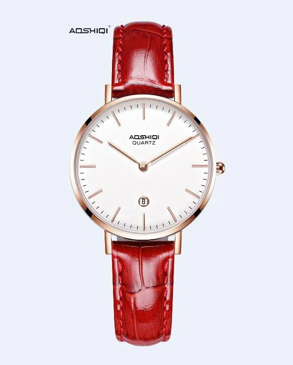 

Wholesale durable genuine leather popular ladies quartz watch