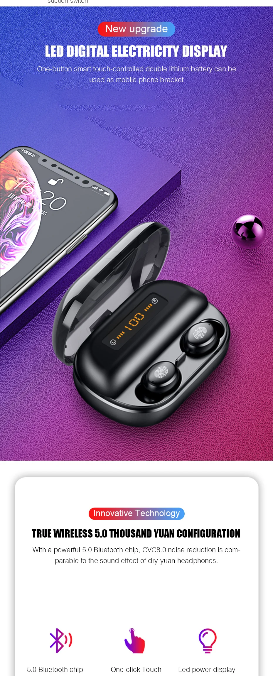TOPK 2400mAh Waterproof Wireless Bluetooth 5.0 Headset TWS Stereo Earphone Power Bank 2 IN 1 Headphone - ANKUX.COM