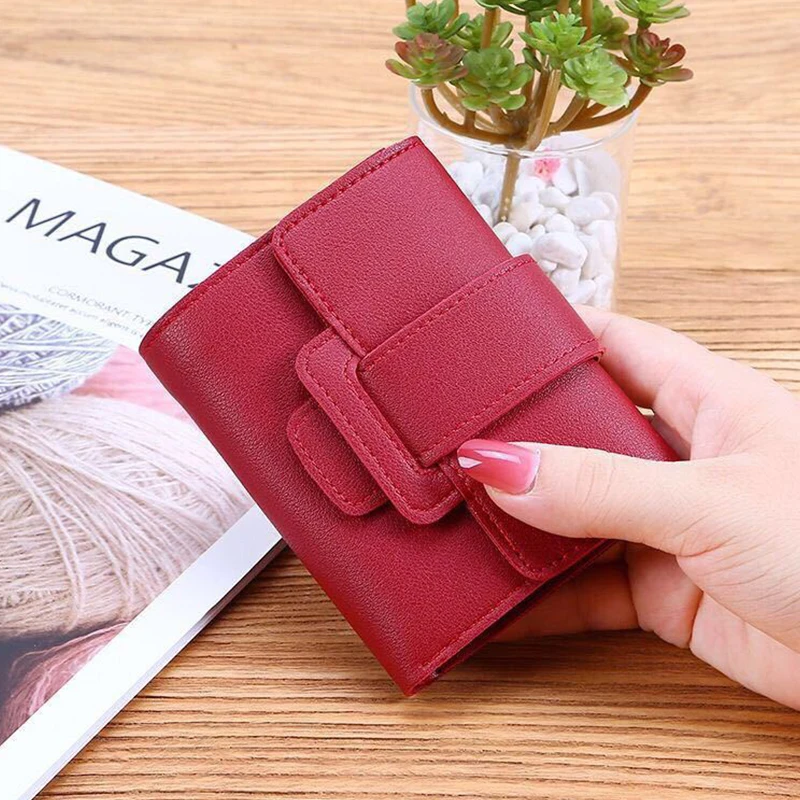 

2021 PU Leather Wallet Women Short Purse Card Holder Women Wallets Money Bag Coin Pocket Ladies Purse Clutch