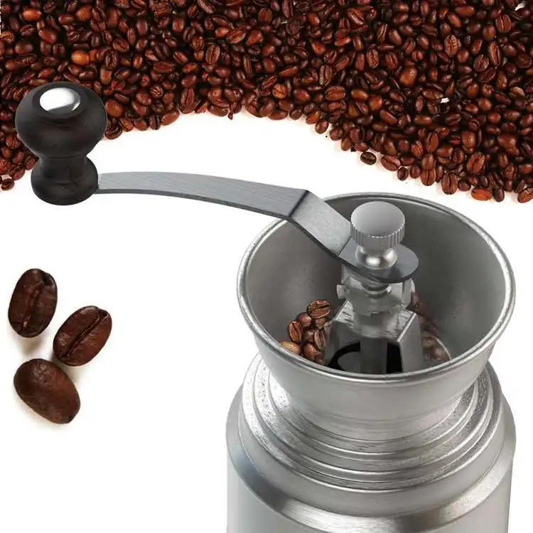 热卖手动咖啡豆研磨机手持式不锈钢burr咖啡研磨机