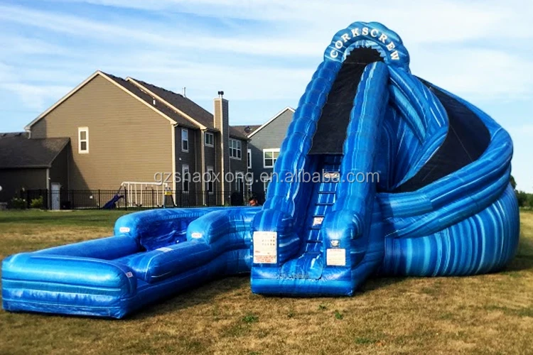 Tarp Plastic Tobogan Large Cheap Pool Slides Inflatable Bounce House Action Air Water Slide For