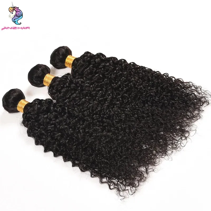 

Ainizi factory wholesale virgin cuticle aligned hair kinky curly bundles human hair extension brazilian hair bundles