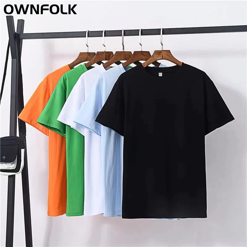 

OWNFOLK Wholesale Blank Graphic Oversized Tshirts 100% Premium Cotton Absorb sweat fast drying blanks clothing shirts with logo