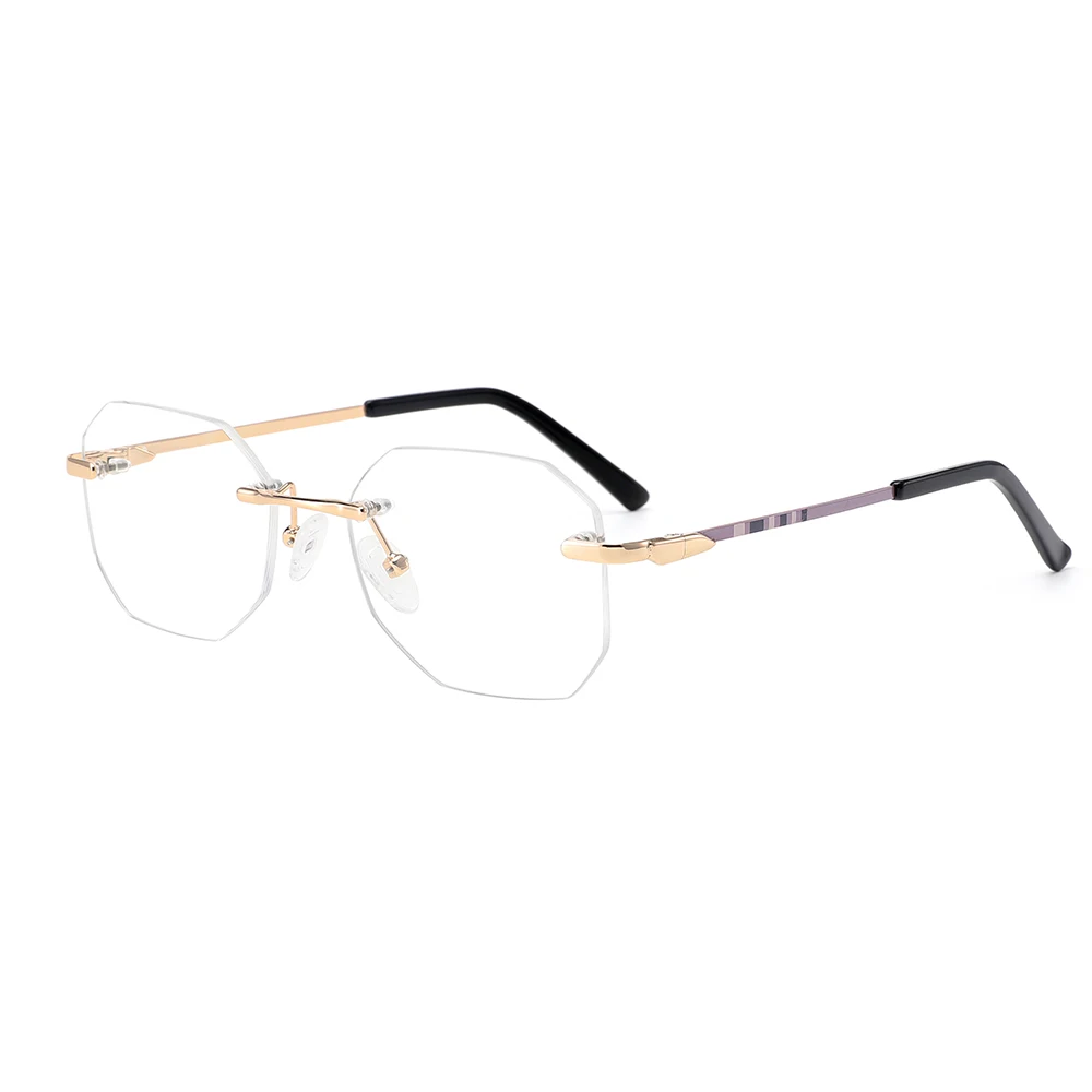 

New Arrival Oversized Metal Rimless Gold Frame Glasses Photochromic Optical Glasses for Men for Women