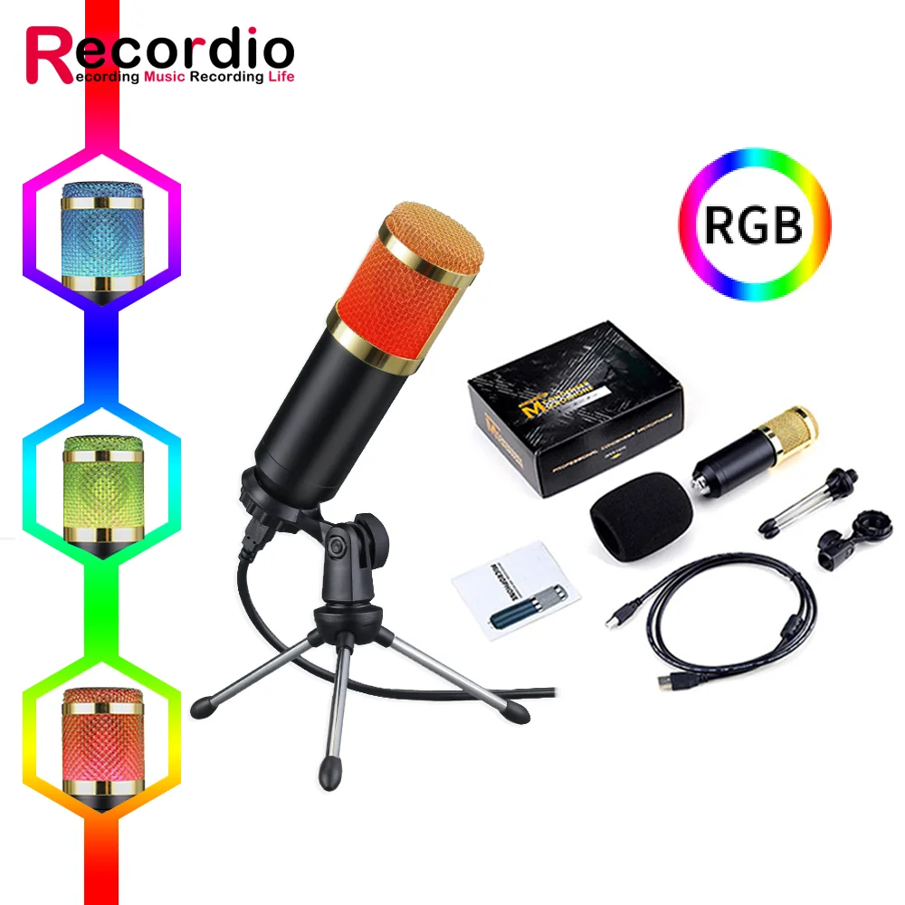 

GAM-700 Professional studio broadcasting recording set condenser microphone ball-type anti-wind foam power cable black