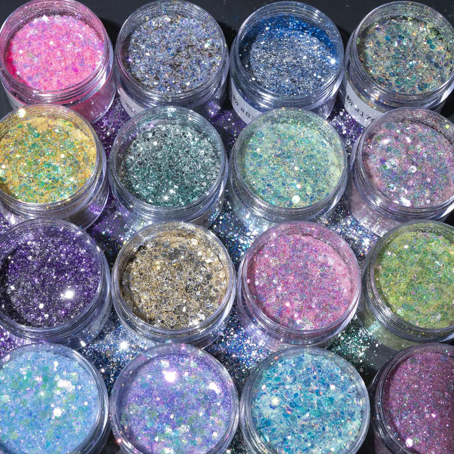 

High Pigment Holographic Glitter Eyeshadow Makeup Loose Glitter Eyeshadow Private Label Chunky Glitter For Cosmetic, More than 200 colors or customized or glitter mix