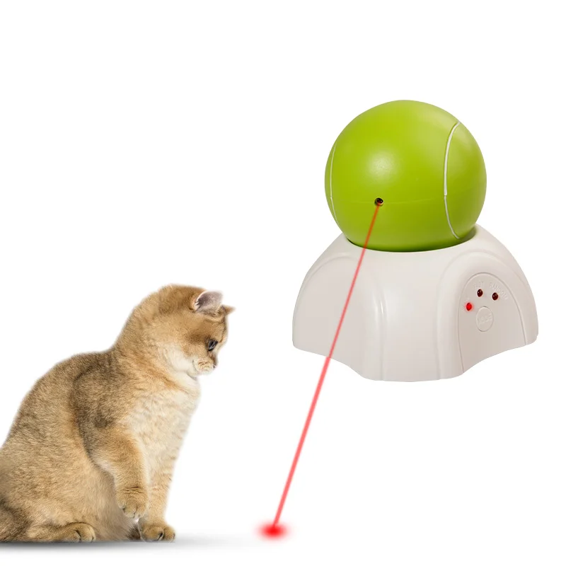 

Funny Tennis Toy Interactive Automatic Rotation Electric Cat Ball Toys Cat Laser Toy, Green