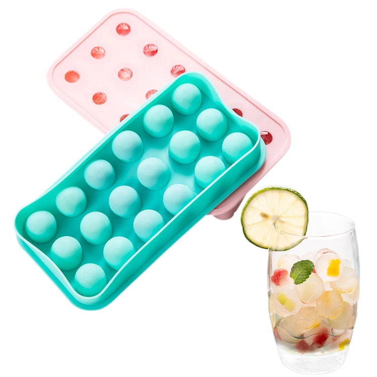 

Factory Ice Ball Tray Mold Ice Mould Maker Food Grade Silicone Ice Cube Tray Round with Cover Lid