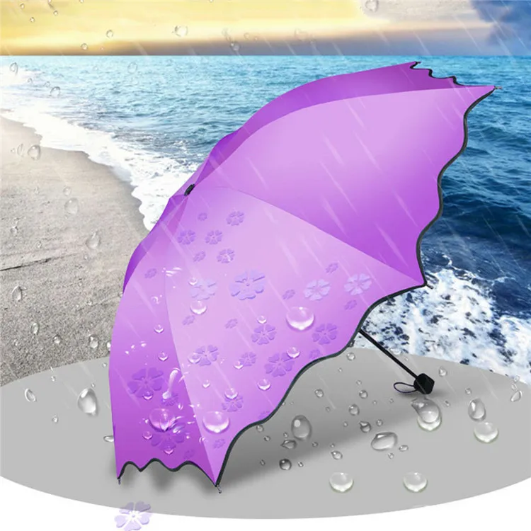 

Magic print color change blossom travel umbrella, Customized color