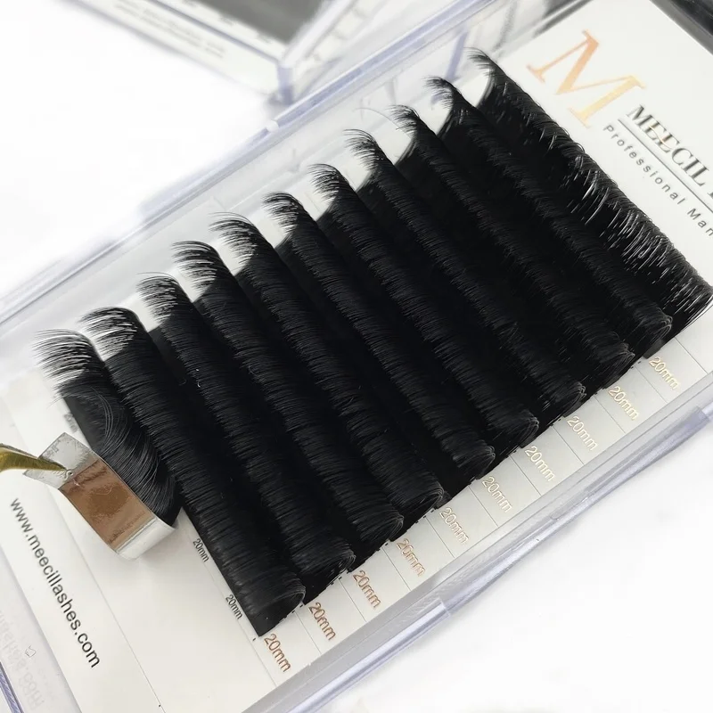 

Easy Fan Lashes Eyelash Extensions 20mm Fast Fanning Lash Trays Private Label Eyelashes, Black