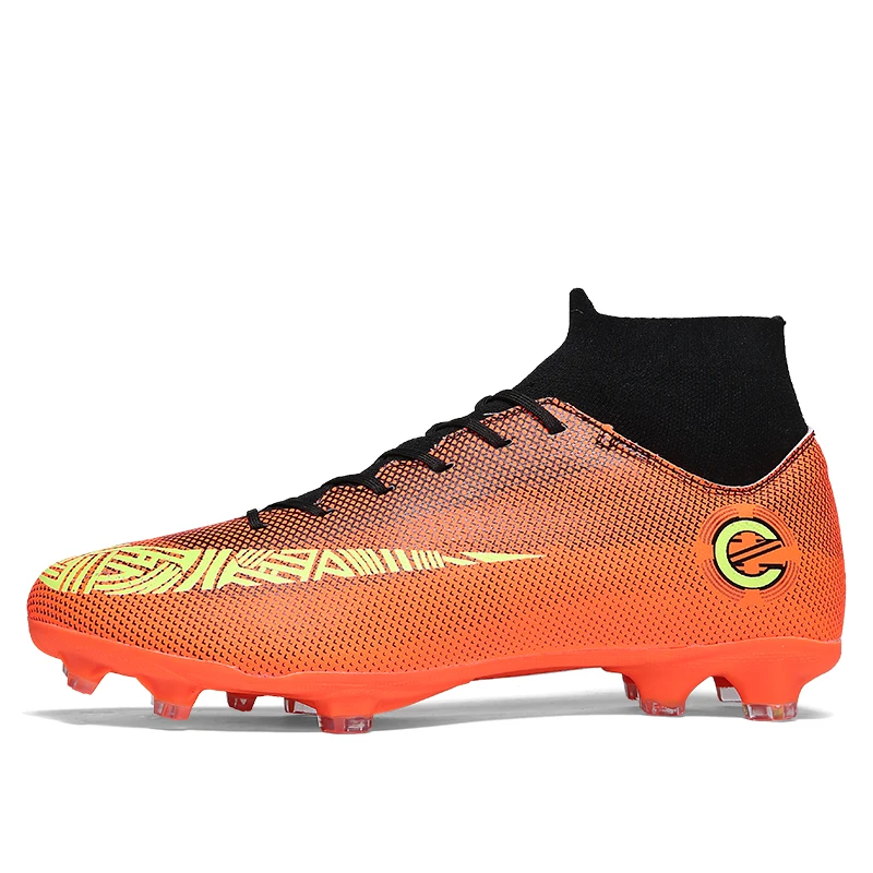 

China Wholesale Amazon Hot Selling Turf Training Sports Soccer Sneakers Indoor Mens Football Cleats Boots Shoes, Orange;green;black+white