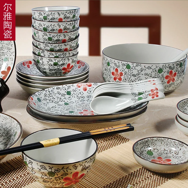 

RTS Japanese Style Hand Painting Ceramic Dinner Set 30pcs for Home and Restaurant