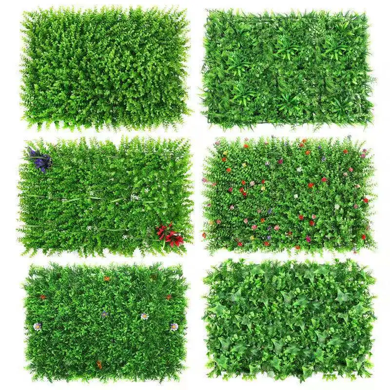 

Wholesale simulation plant wall lawn skin encryption eucalyptus Milan green plant Beijing wall decoration plastic flower wall