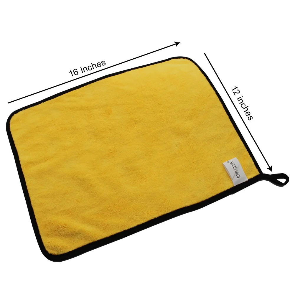 

New Fashion Thick Highly Water Absorbent Microfiber Cleaning Cloth For Home And Car Cleaning, Gray and yellow