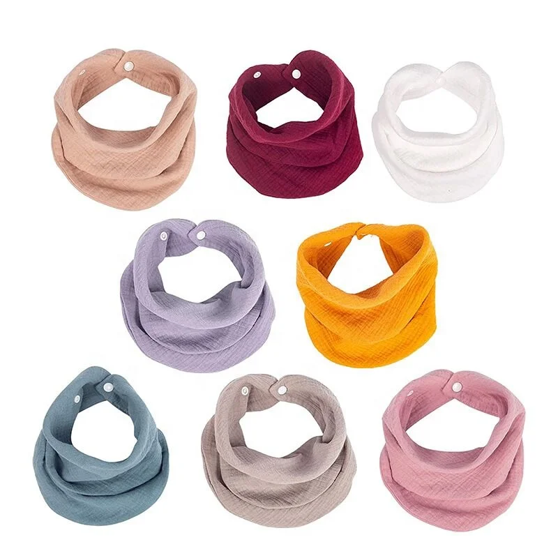 

Reversible Muslin Cotton Baby Bibs Unisex Baby Accessories Newborn Baby cotton crepe Bibs Soft Toddler Triangle Scarf