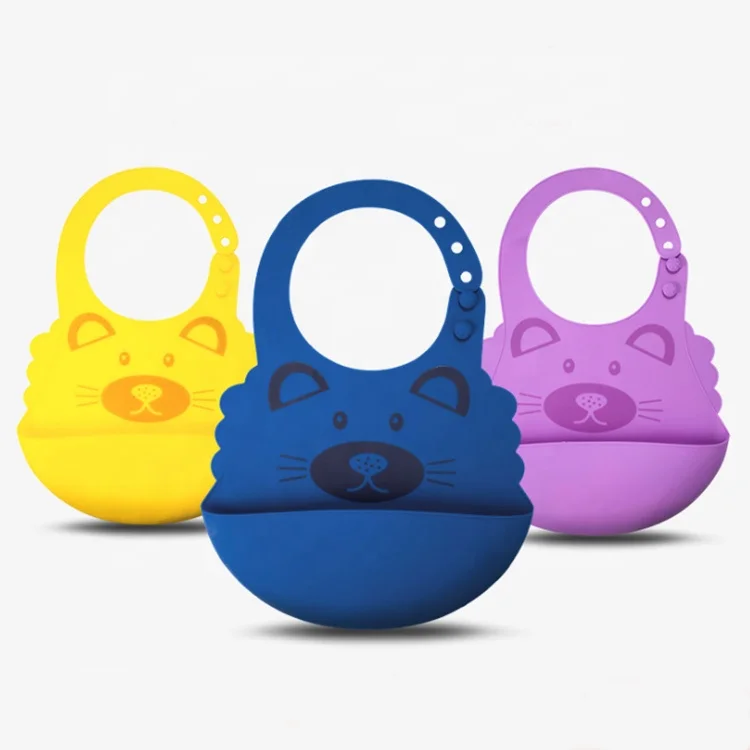 

Wholesale Custom Logo BPA Free Easy To Clean Waterproof Soft Silicone Bib Baby