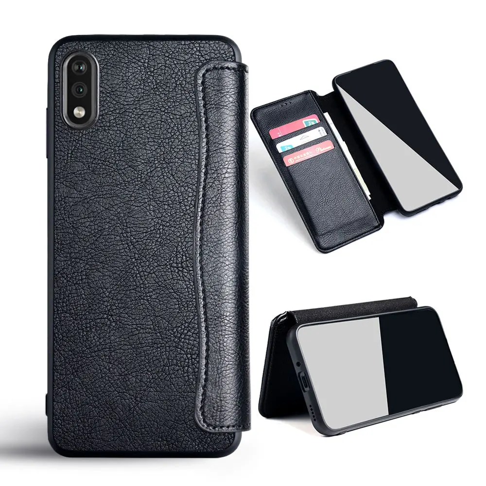 

Luxury Case For Sony Xperia Ace 2 Coque Pu Leather Simple No Magnet Flip Cover With Card Slot For Sony Xperia Ace 2 Case Funda