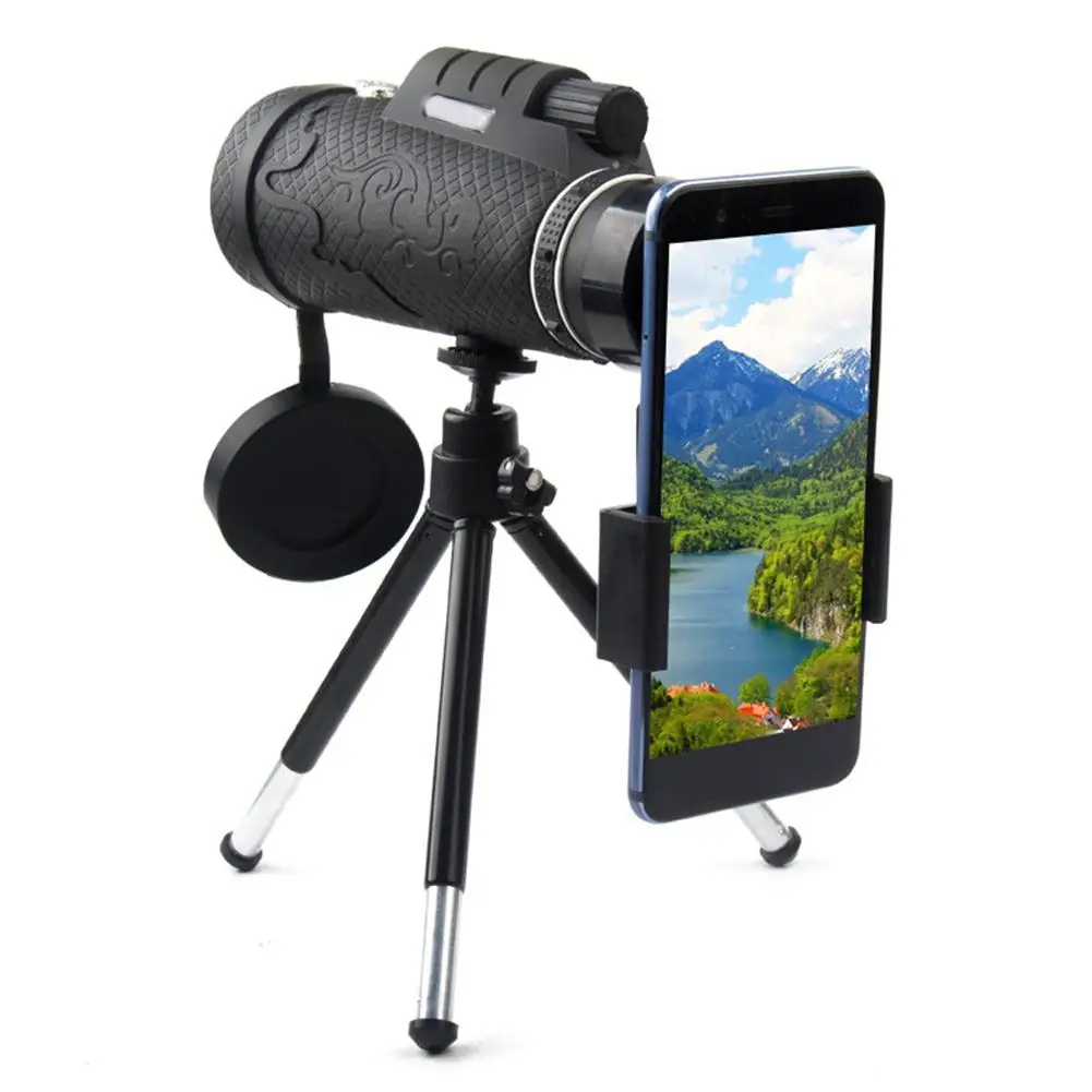 

50x60 High Power Monocular with Smartphone Holder HD BAK4 Prism Night Vision Monocular with Telescopic Tripod for Bird Watching