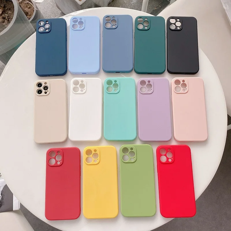 

colorful matte soft silicone tpu phone case for iphone 12 promax