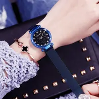 

2019 Ebay Hot Seller Mesh Belt Starry Sky Fashion Ladies Watch Magnet Watch Quartz Wrist Watch