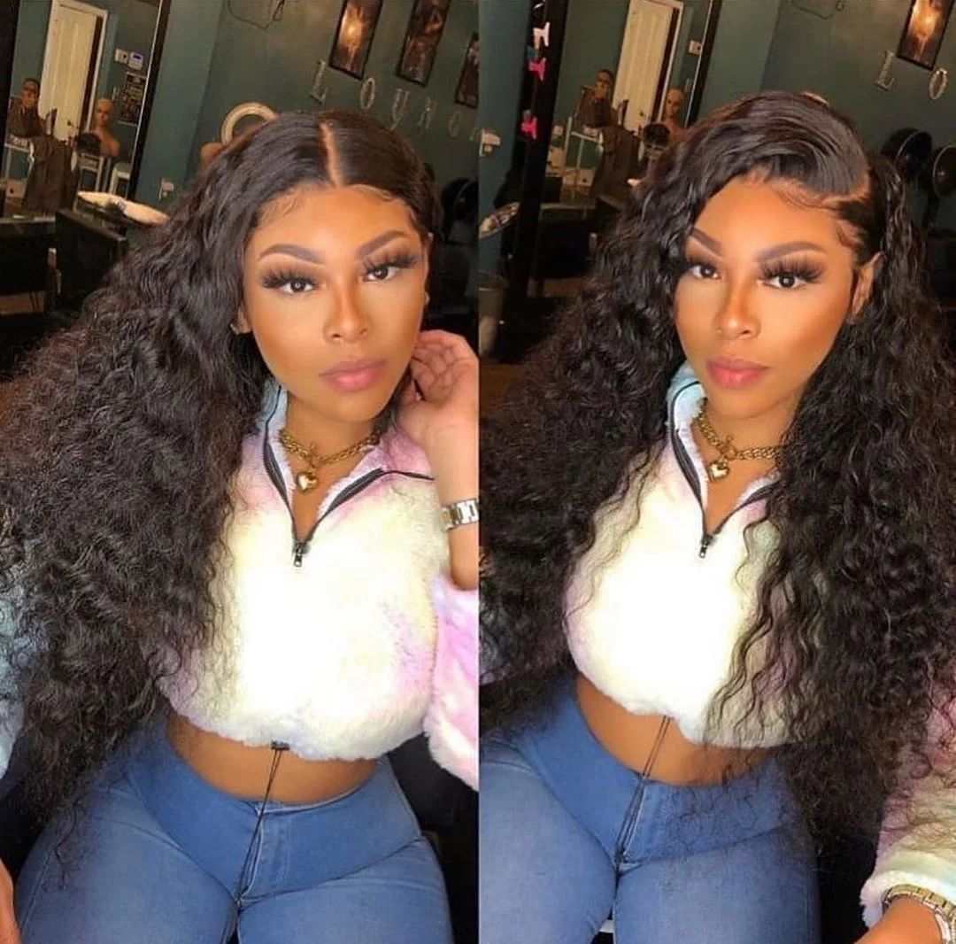 

13*6 Loose deep wave 10a Virgin Remy Human Hair Full Lace Wig with Baby Hair for black women