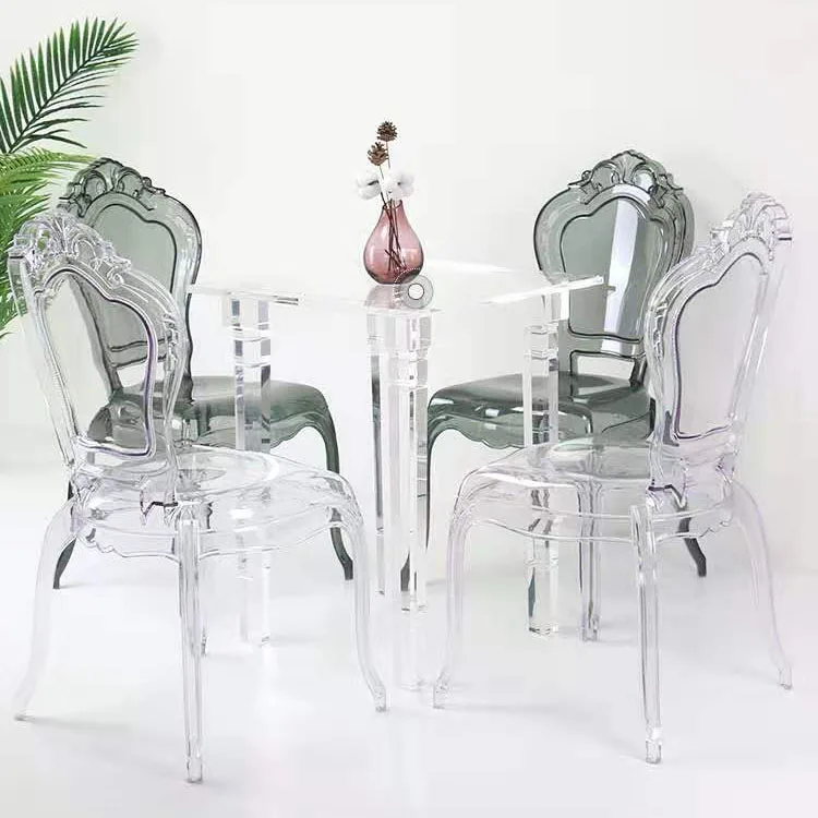 Wholesale Modern Luxury Clear Acrylic Ghost Dining Room Arm Chairs
