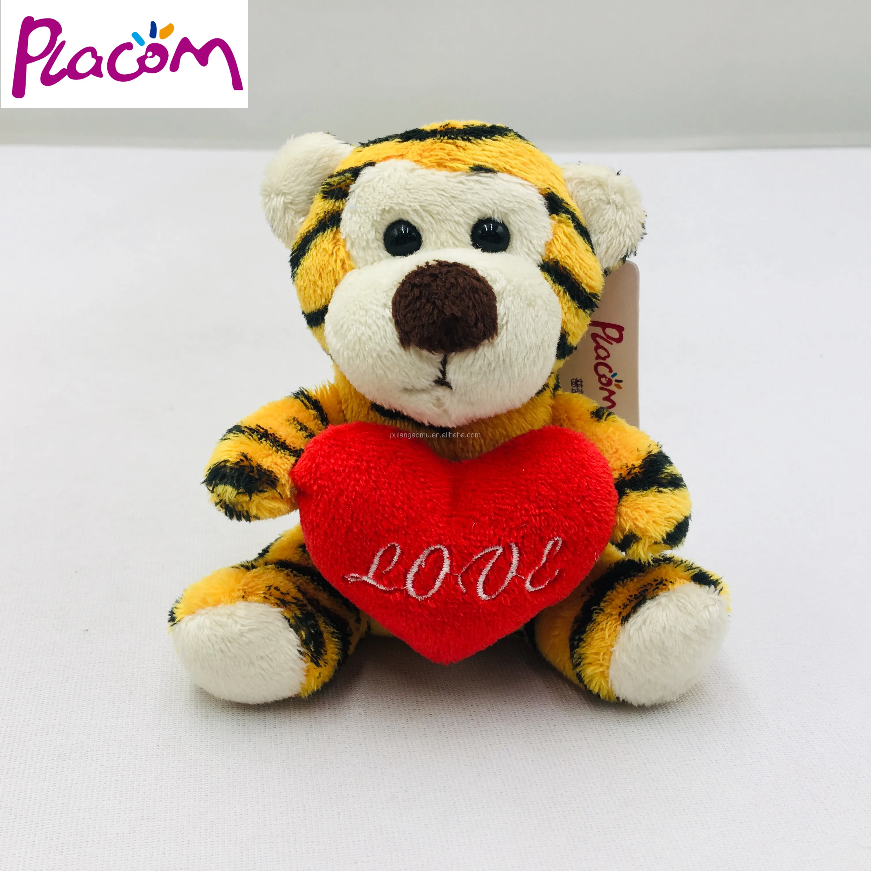 10cm Custom Plush Lovely Teddy Bear With Red Heart Stuffed Animal Soft ...