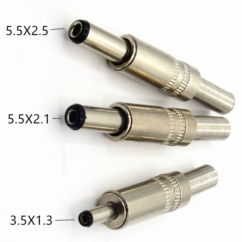 Jack plug 5.5 2.5 2.1 3.5 1.3 MM 5521 5525 3513 5.5MM 2.5MM 3.5MM 1.3MM 5.5X2.1MM 5.5X2.5MM 3.5X1.3MM 55 21 25 35 13 Male Type