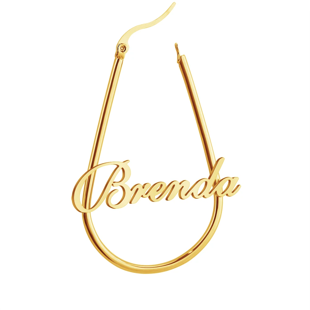 

Fashion earrings trend 2022 gold-plated stainless steel U-shaped earrings custom name fashion earrings