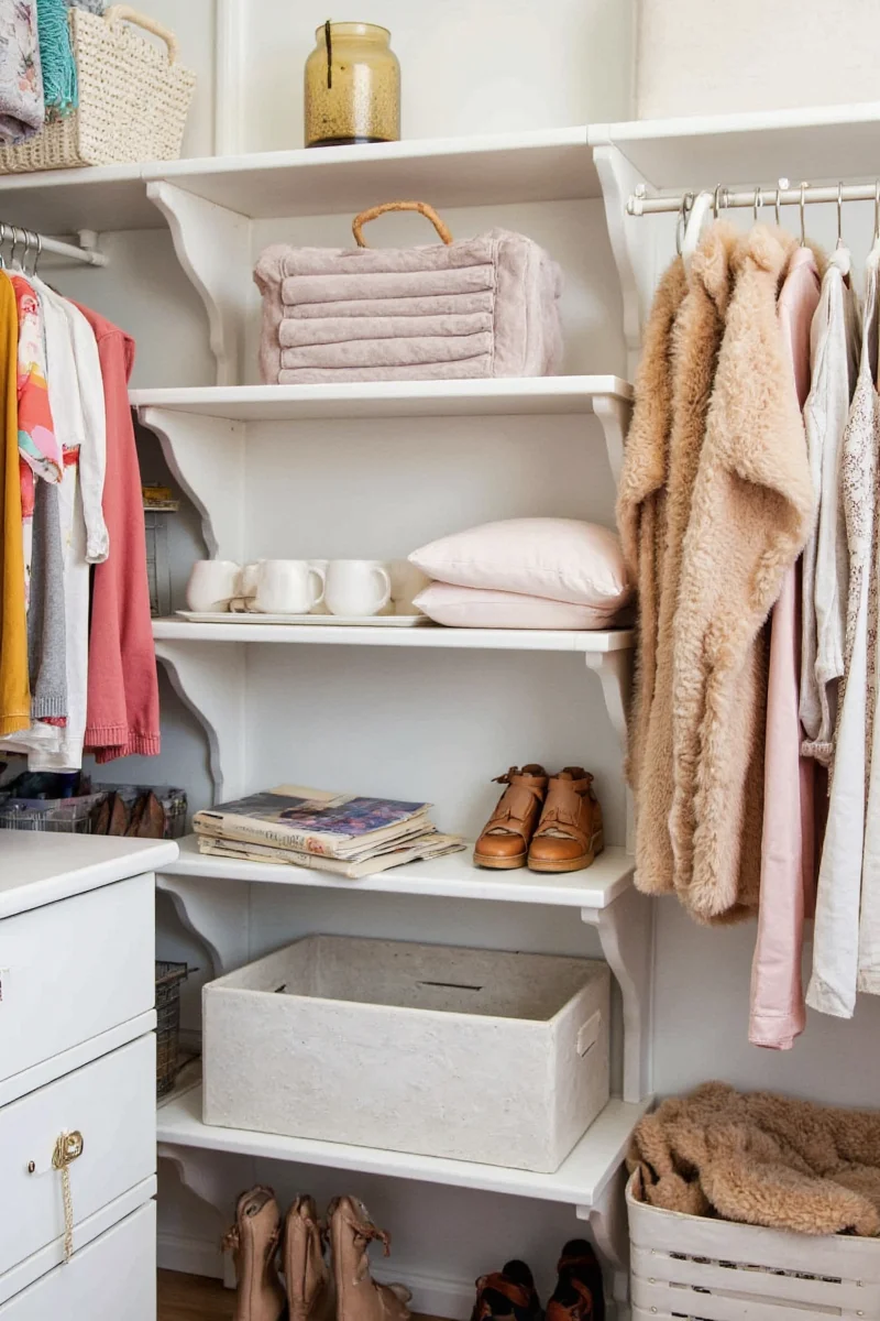 Stylish closet bench with hidden storage