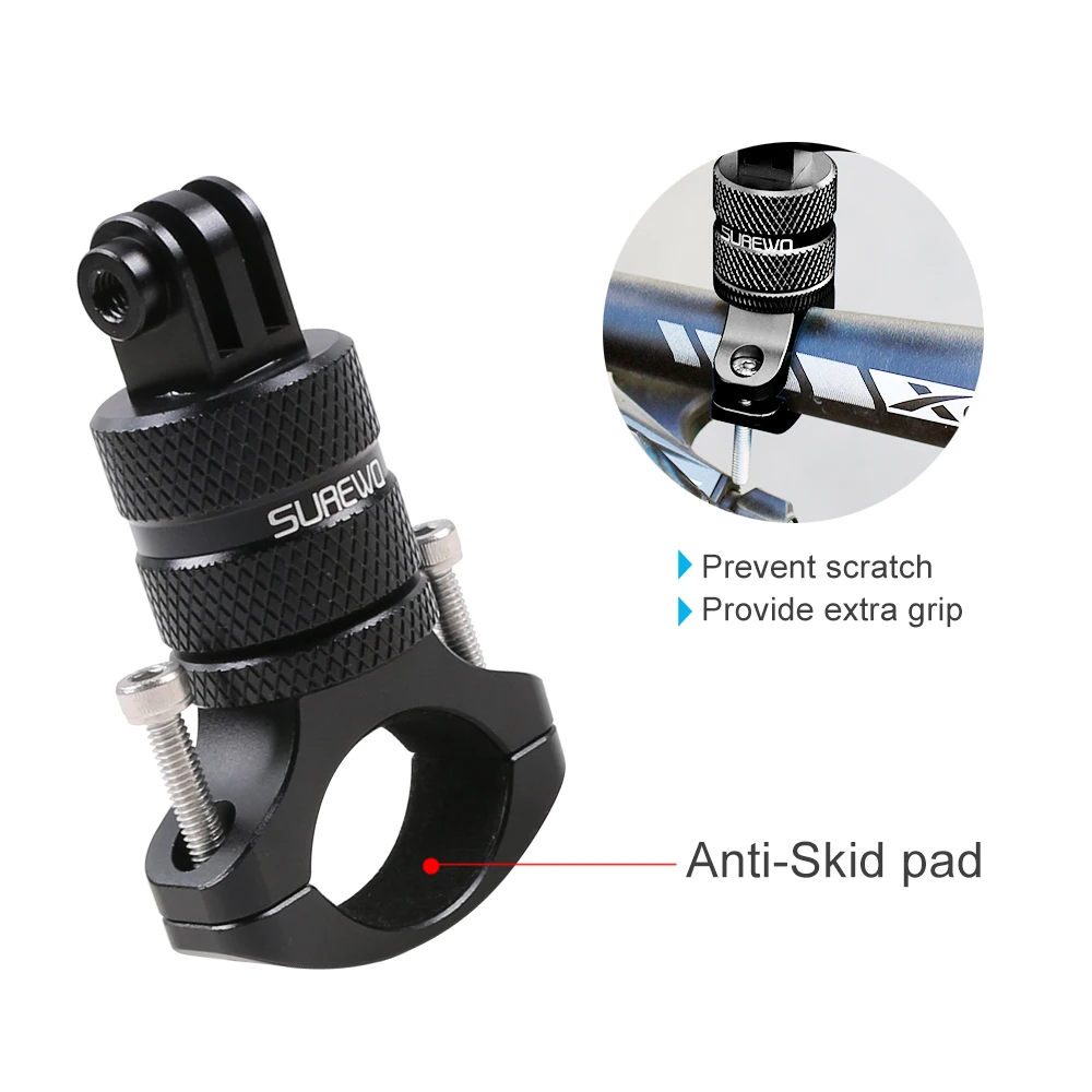 
SUREWO Gopro Bike Mount Mountain Bike Camera Handlebar for GoPro Hero 7/(2018) 6 5 Black DJI Osmo Action and More 