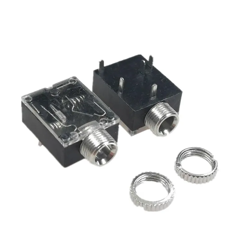 Wholesale PJ-324M 3.5MM Stereo Audio Socket/Jack Connector with nut 5Pin  PCB Panel Mounting for headphone From m.alibaba.com