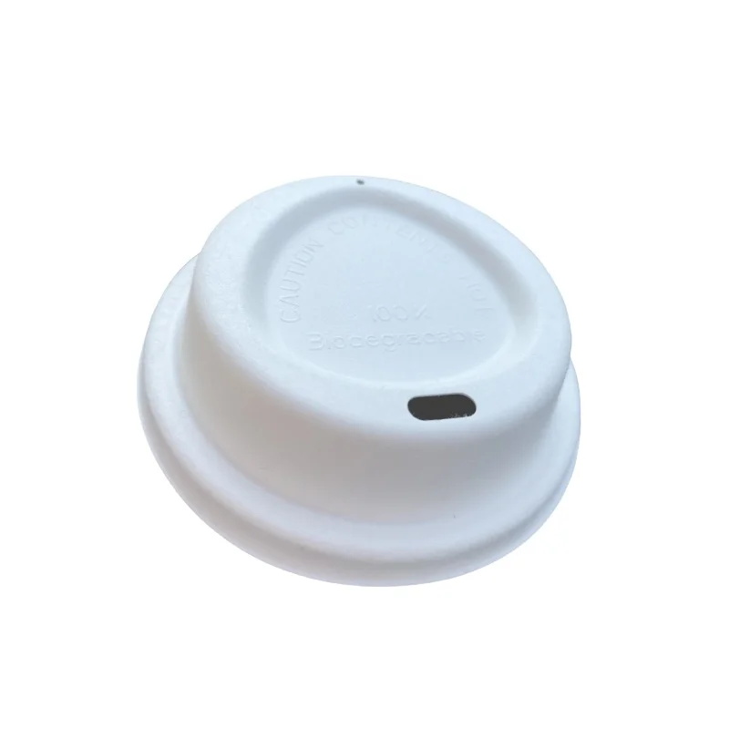 

Disposable eco-friendly sugarcane coffee cup lid 90mm paper lid for 12oz cup, White or natural