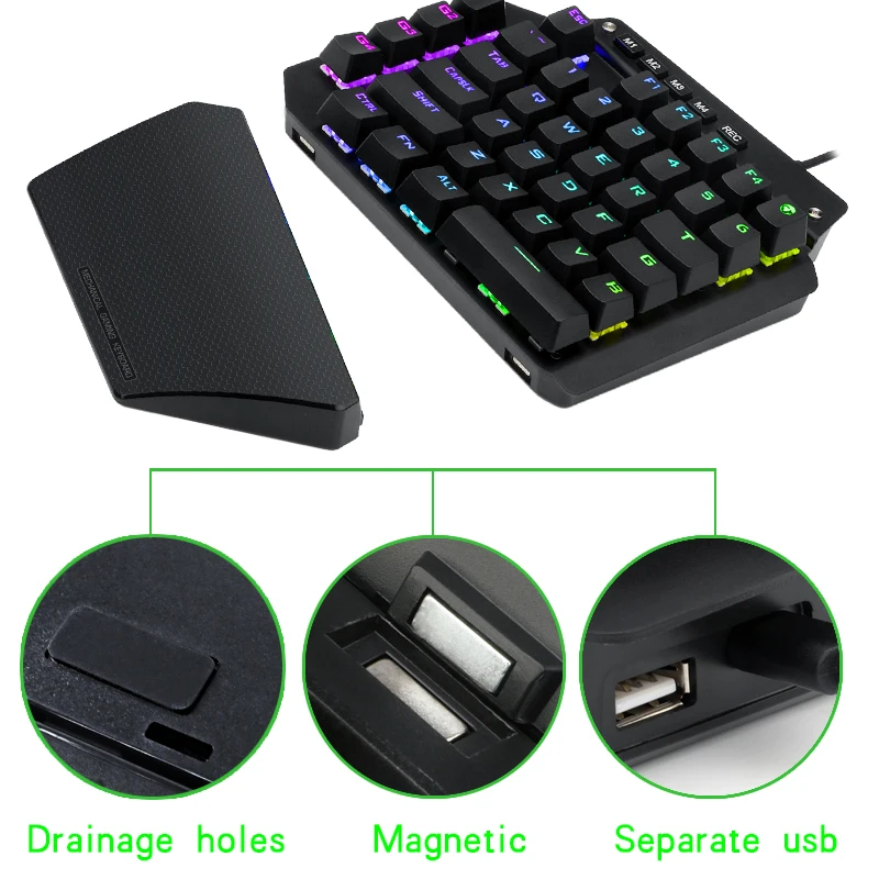 
Mini New Product K583 44 Keys Wrist Rest One Handed Gaming Keyboard 