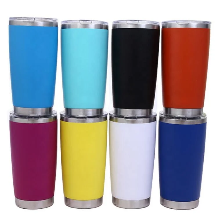 

20OZ Insulated Stainless Steel 20 oz Travel Beverage Tumbler Coffee Thermos Cup Mug, Red black pink white blue green yellow or custom color