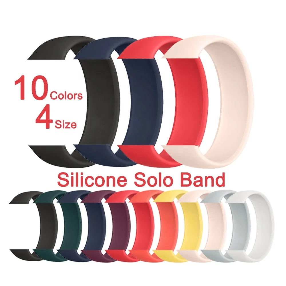 

IVANHOE Solo Loop Strap for Apple Watch Band 44mm 40mm iWatch Band Elastic Belt Silicone bracelet Apple watch serie 5/4/3/SE/6, Multi-color optional or customized