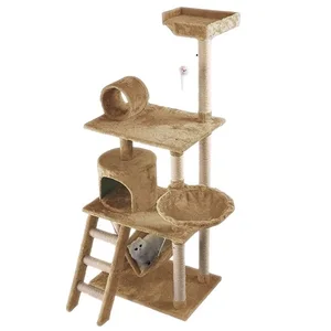 Image of Wholesale Sisal Castle Modern Large Big Climbing Scratch Pet Scratcher Wood Condo Furniture Tower Cat Tree