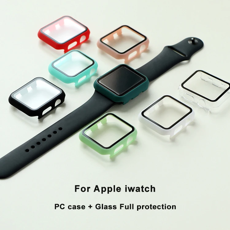 

Candy color watch cover case with screen protector bumper for apple watch covers 44mm 40mm