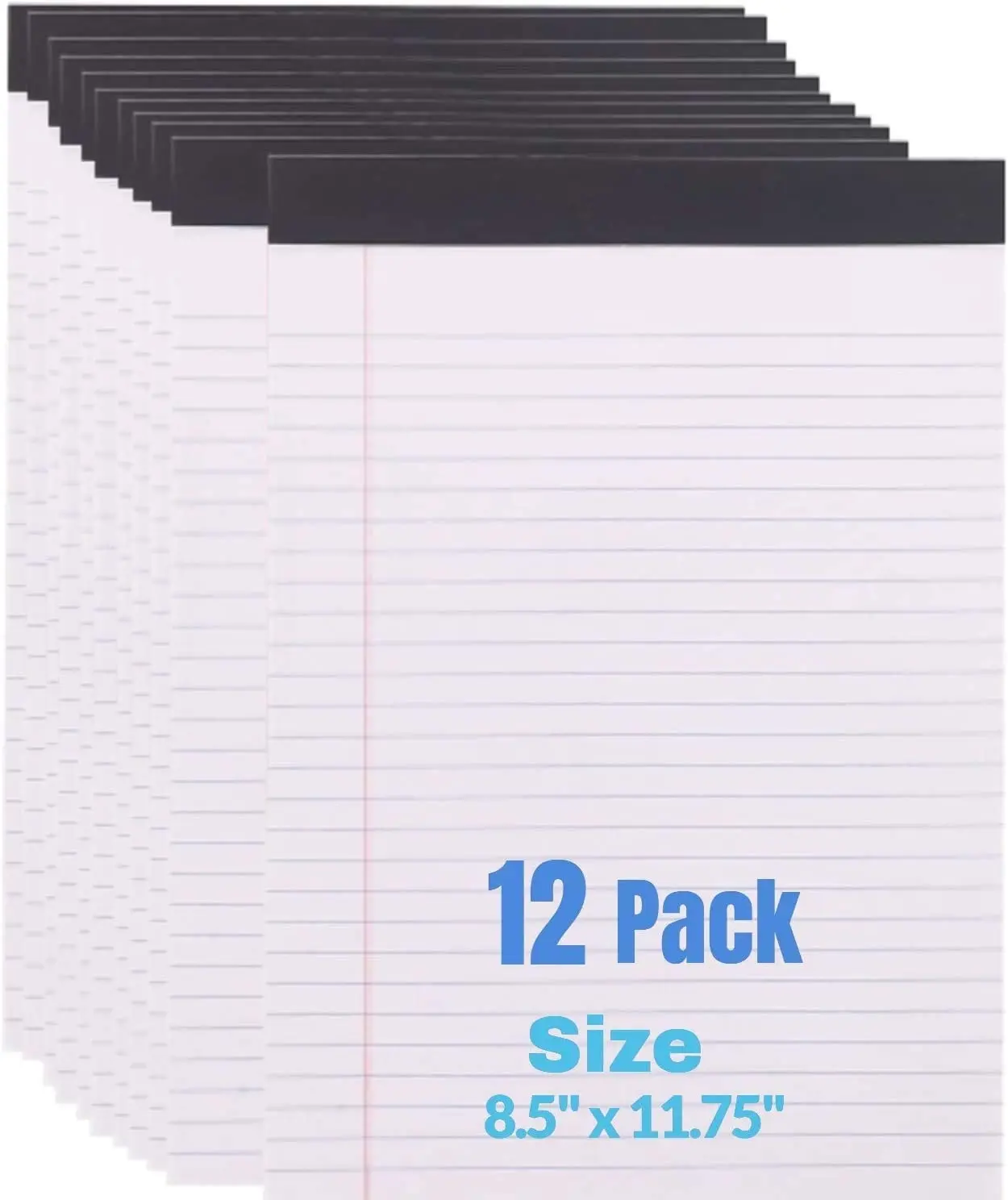 

Note Pads 8.5 x 11 Wide-Ruled Letter Size Writing Pads White 50 Sheets per Notepads 12 Pack