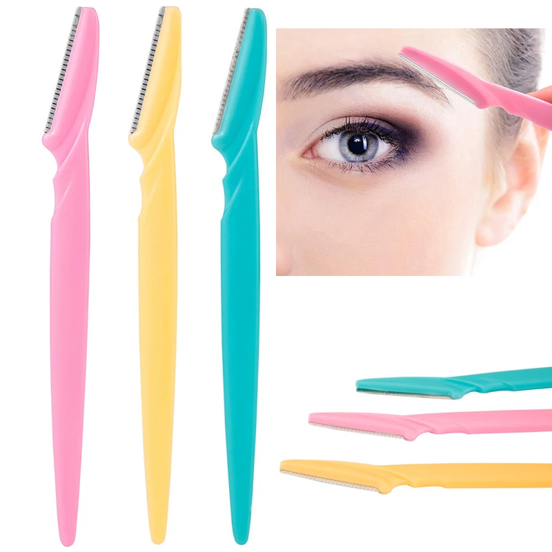 

New Hot Sale 3 Pcs/set Eyebrow Trimmer Hair Remover Facial Razor Blades Shaver Sharp Portable Set Makeup Tool Kit, 3pcs/set